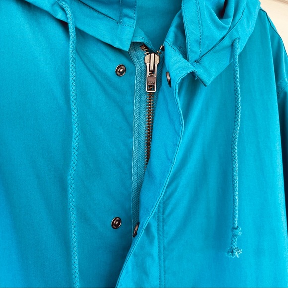 Garnet Hill Womens Blue Hooded Spring Longline Jacket Size 12 - Picture 6 of 13